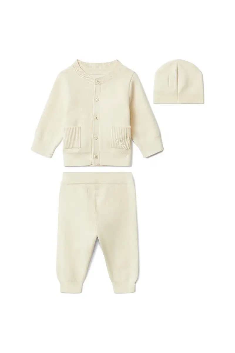 set con cotone per neonati pacco da 3 colore beige IN0IN00352 miniatura 2