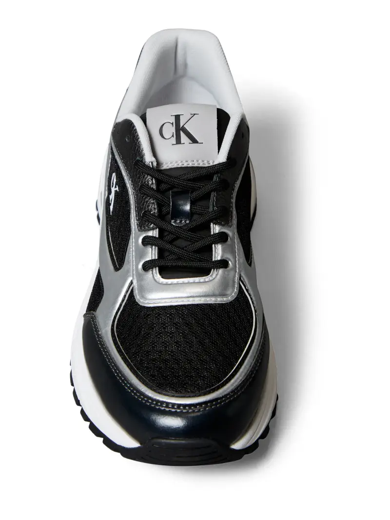 Sneaker bassa nero / argento miniatura 2