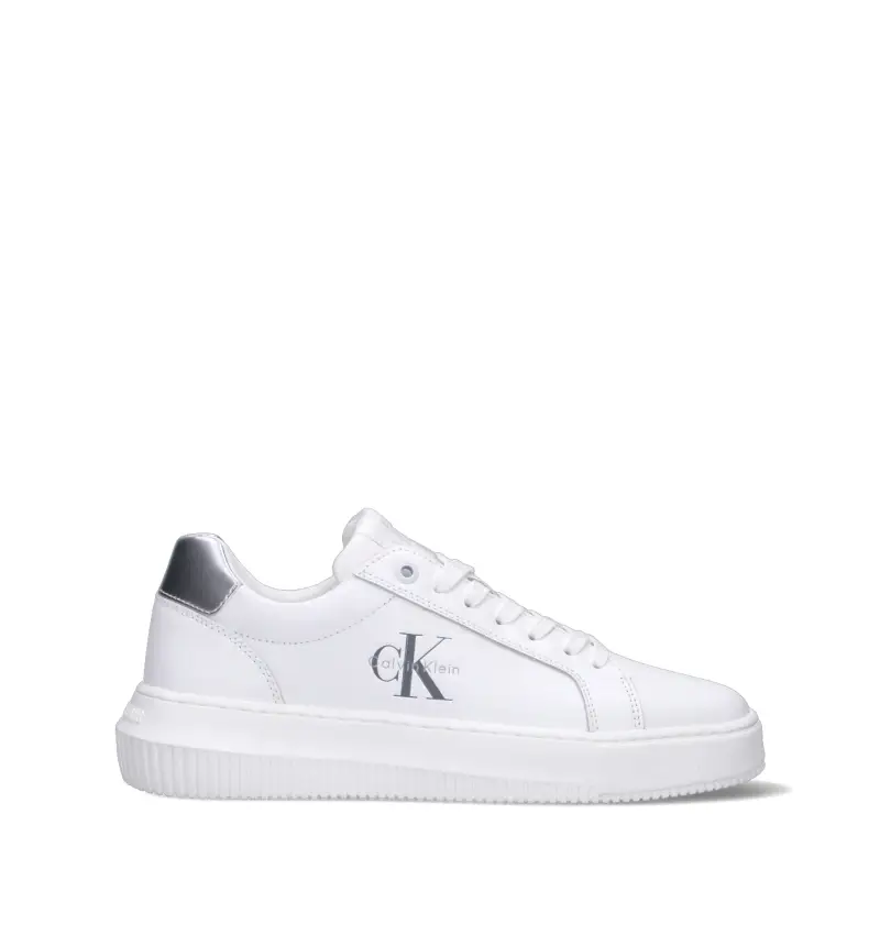 Sneaker donna bianca/argento in pelle Vario