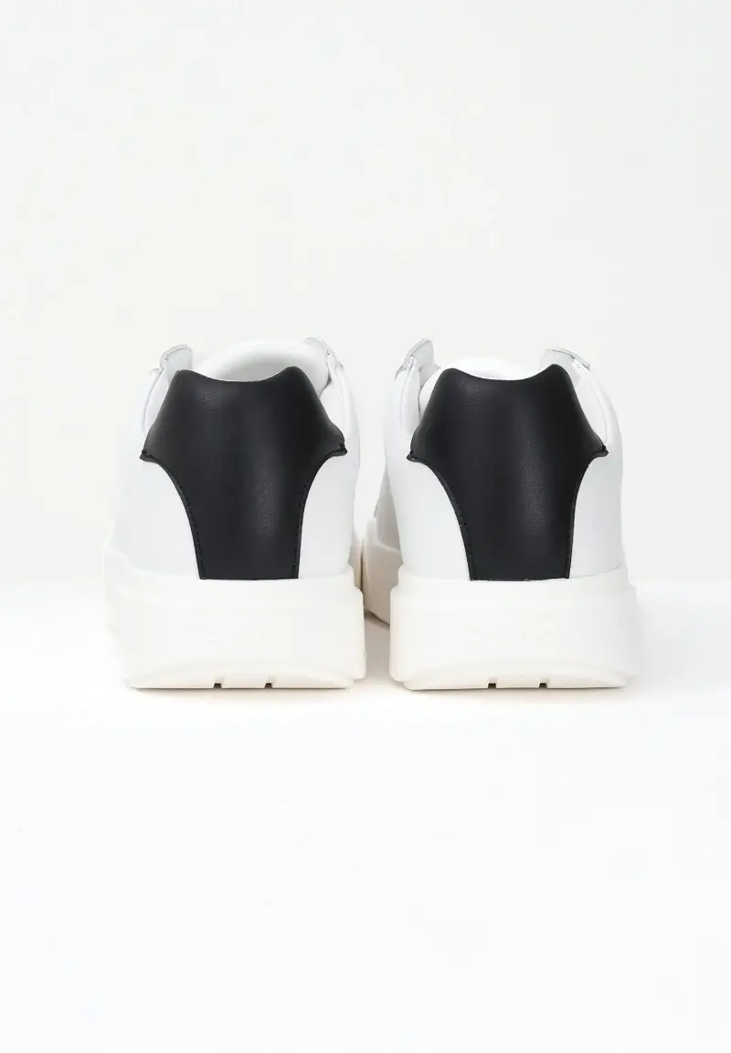 Sneakers bianche da uomo con logo e inserto nero miniatura 2