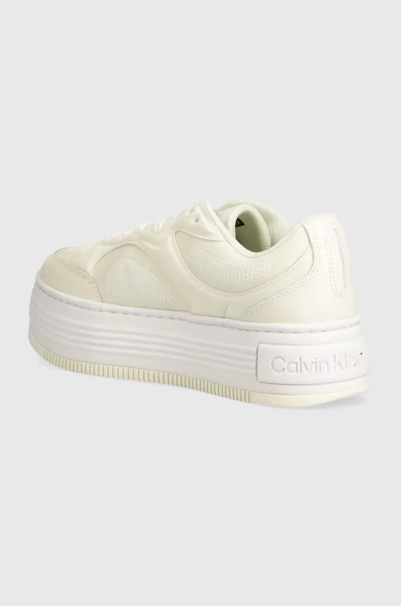 sneakers BOLD PLATF LOW LACE MIX IN MTL colore bianco YW0YW01471 Beige miniatura 3