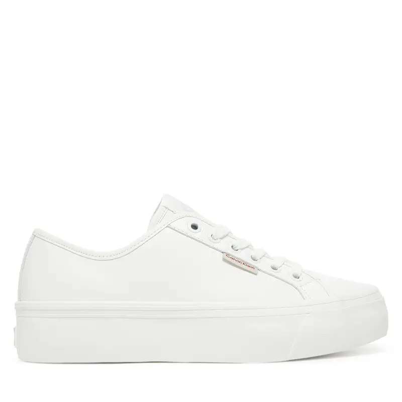 Sneakers Calvin Klein Jeans Vulc Flatform Lth YW0YW01886 Bianco