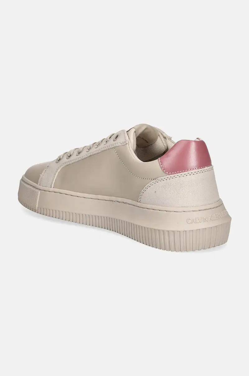 sneakers in pelle CHUNKY CUPSOLE LTH MG LTH colore beige YW0YW01614 miniatura 3