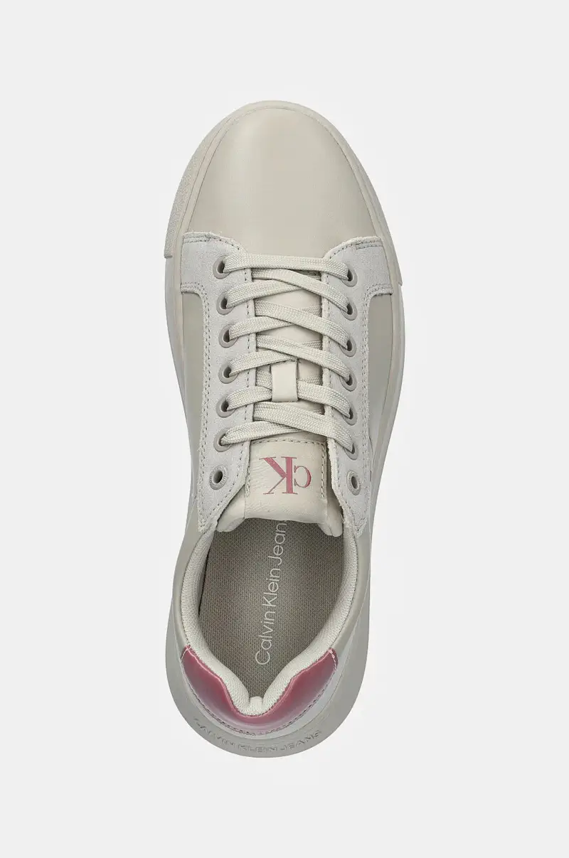 sneakers in pelle CHUNKY CUPSOLE LTH MG LTH colore beige YW0YW01614 miniatura 4