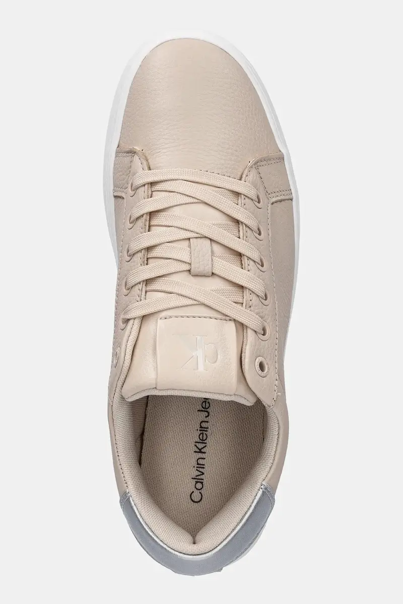 sneakers in pelle CLASSIC CUPSOLE LOW OHB colore beige YW0YW01799 miniatura 4