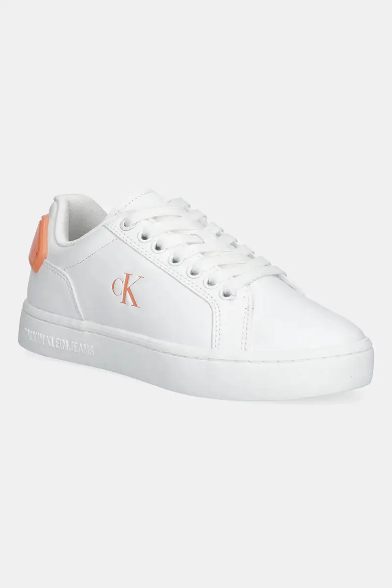 sneakers in pelle CLASSIC CUPSOLE RU PATCH LTH WN donna colore bianco YW0YW01845