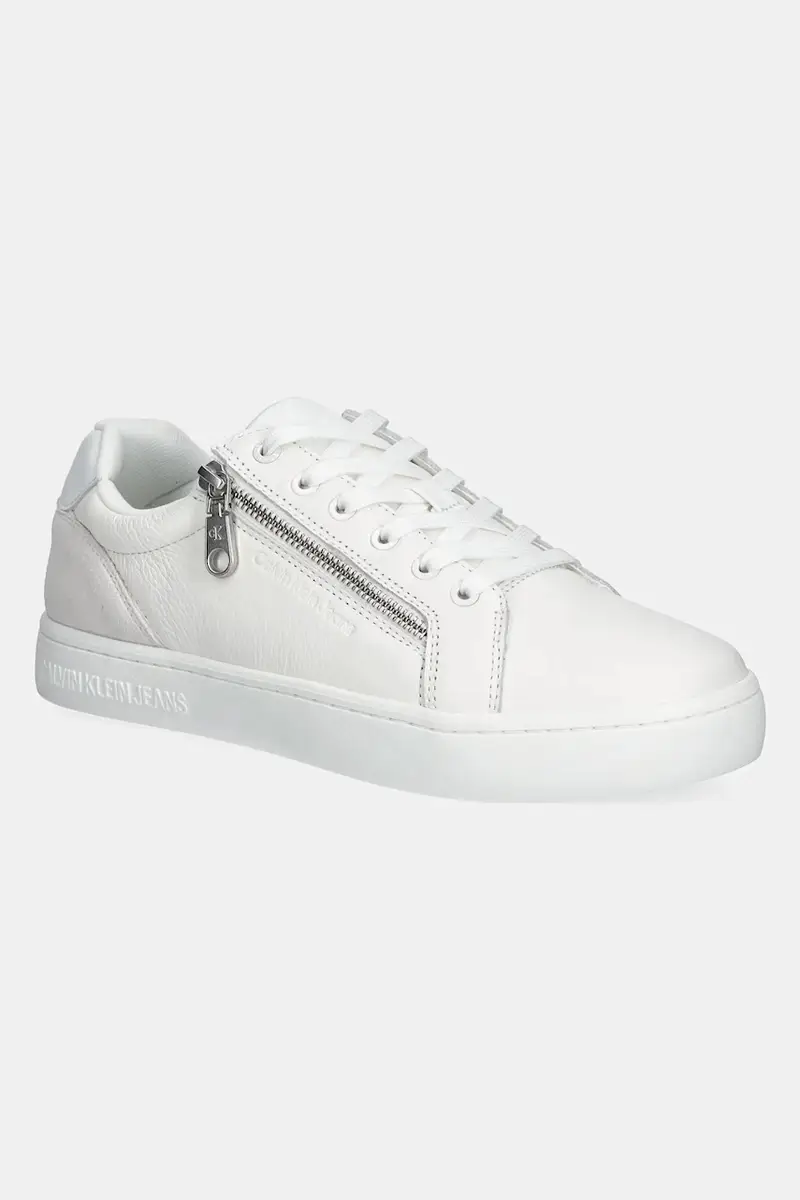 sneakers in pelle CLASSIC CUPSOLE ZIP LOW IN colore bianco YM0YM01254