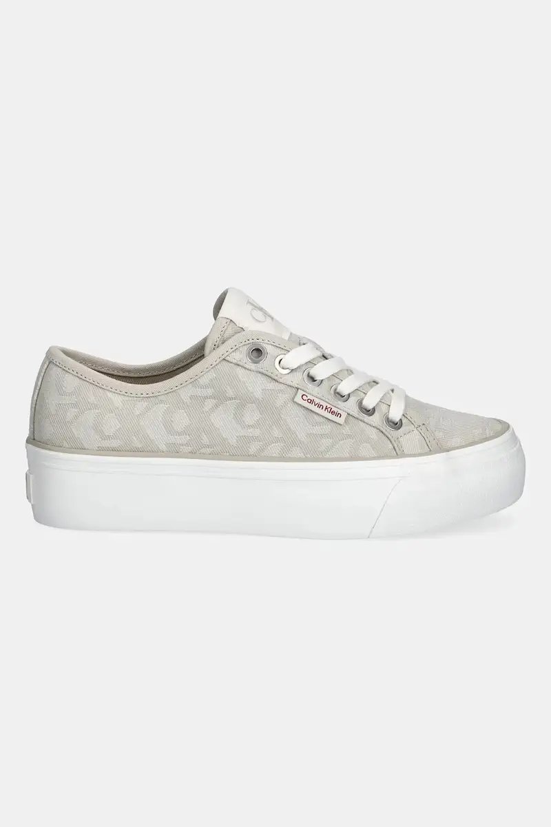 sneakers VULC FLATF JACQUARD AOP donna colore beige YW0YW01965 miniatura 2