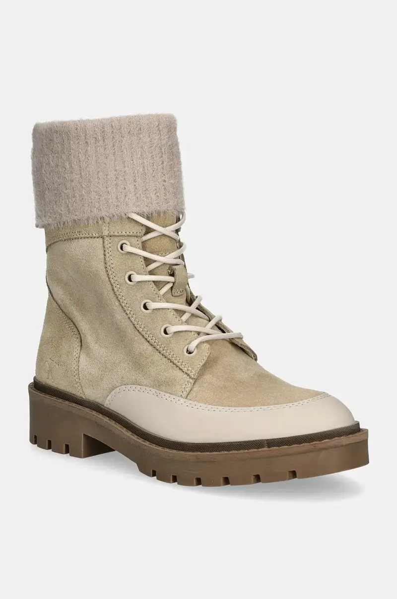 stivaletti alla caviglia COMBAT MID LACE UP BOOT WL donna colore beige YW0YW01599