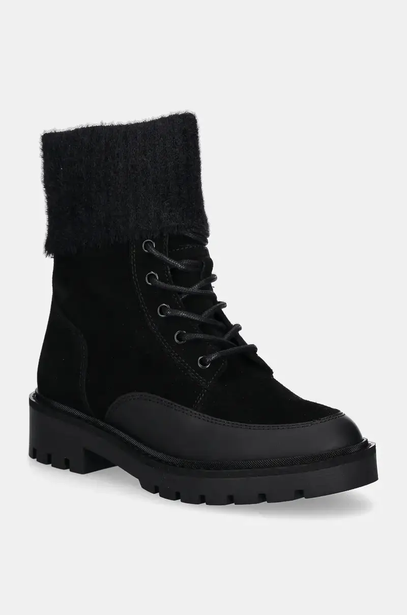 stivaletti alla caviglia COMBAT MID LACE UP BOOT WL donna colore nero YW0YW01599