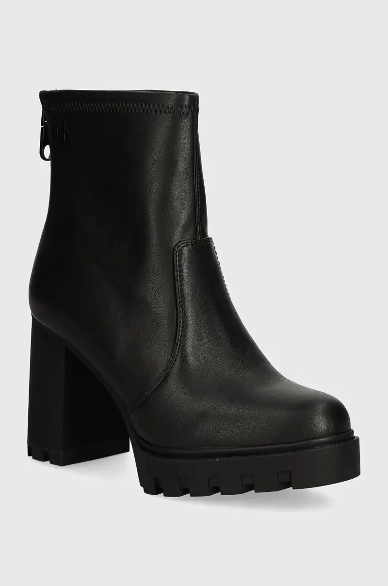 stivaletti alla caviglia HEEL PLATFORM ZIP BOOT MG NAPPA Nero