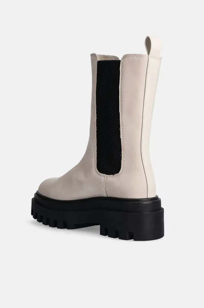 stivaletti in nabuck FLATFORM CHELSEA BOOT MG NB colore beige YW0YW01684 miniatura 3