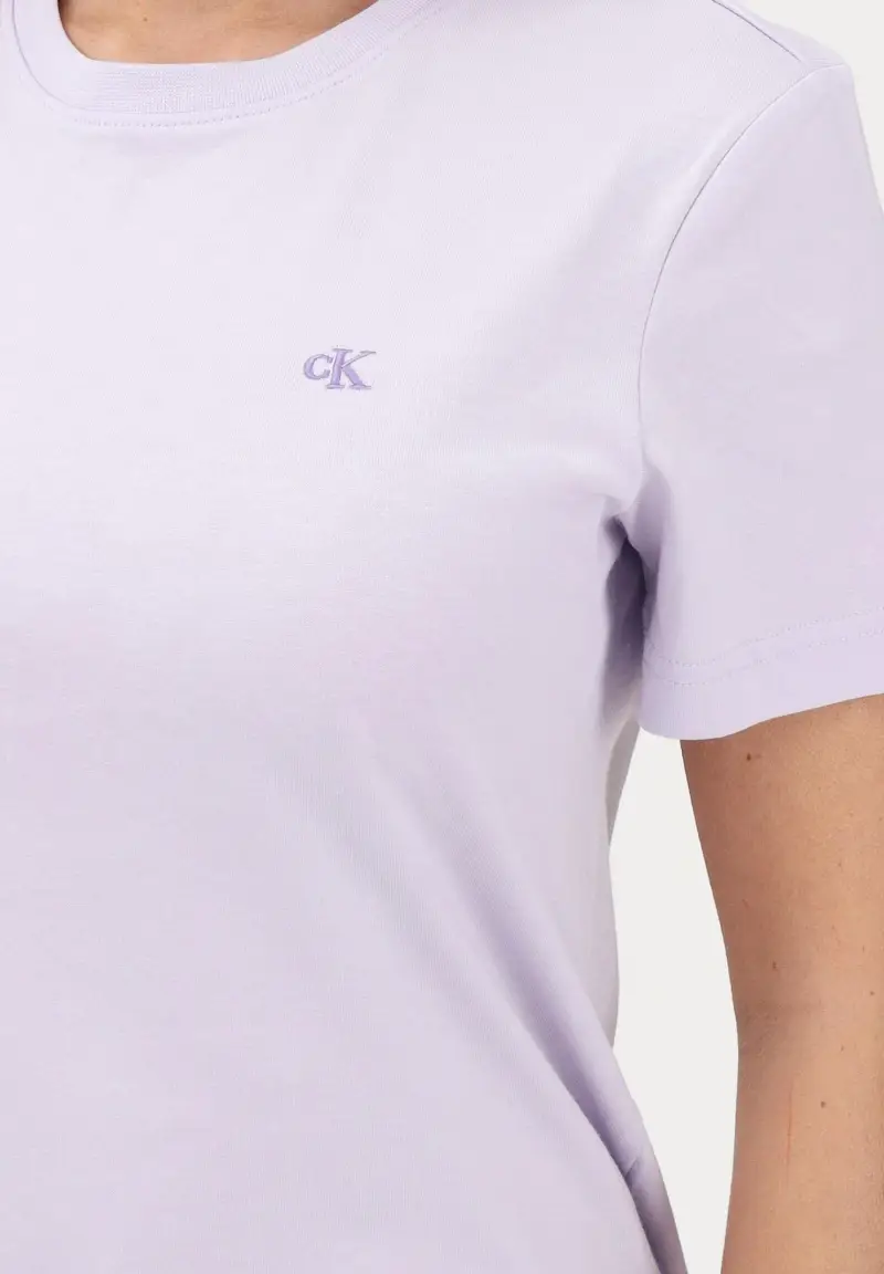T-shirt a manica corta lilla da donna con logo miniatura 3