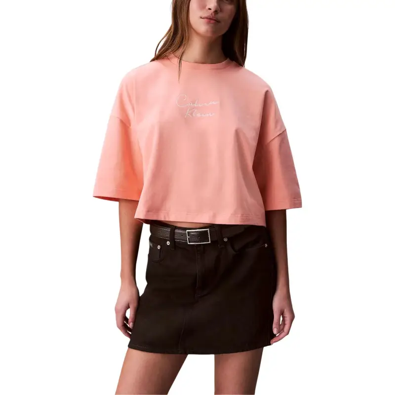 T-shirt Girocollo Donna Arancione Calvin Klein Jeans - orange / XS