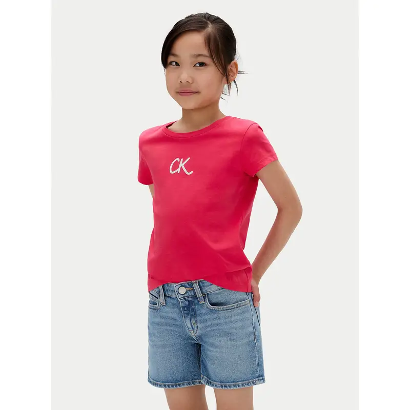 T-shirt Glitter IG0IG02972 D Rosa Slim Fit