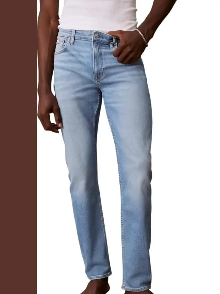 jeans uomo blu in denim slim fit
