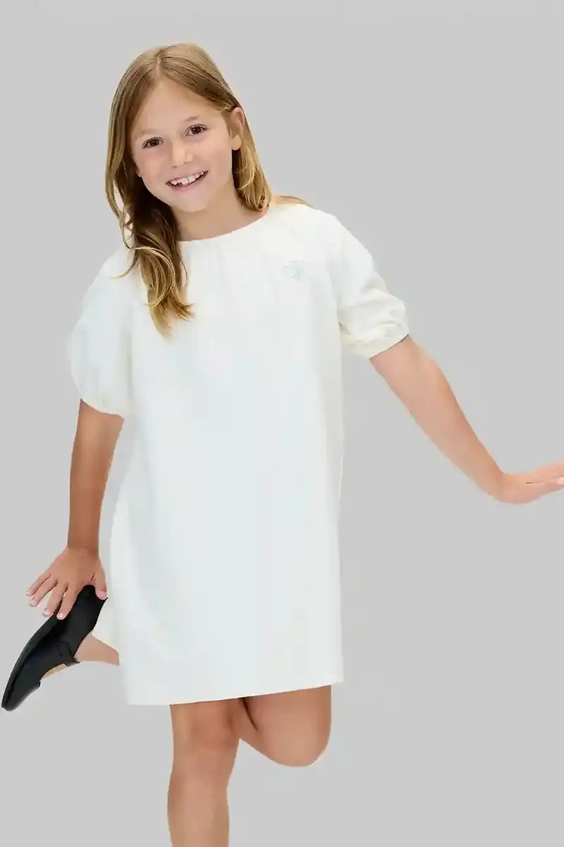 vestito di cotone bambina colore beige IG0IG03013 miniatura 3