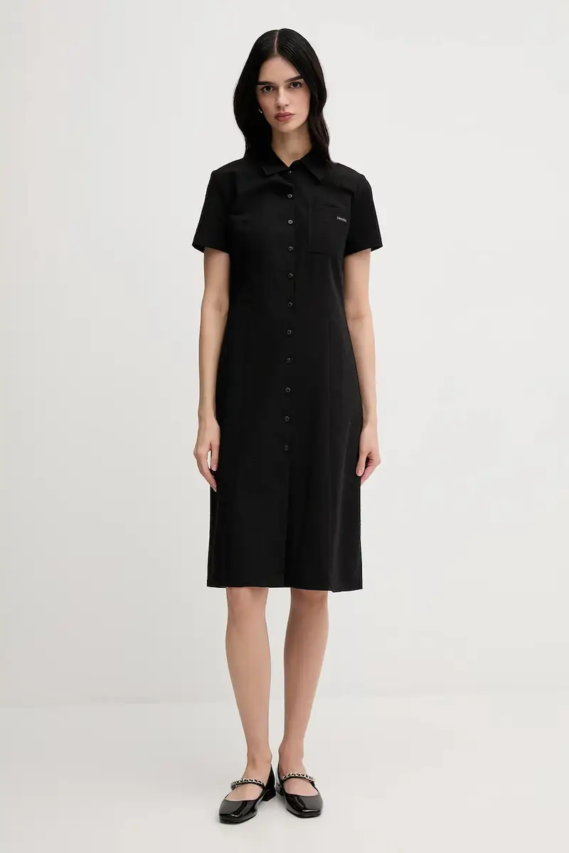 vestito di cotone bambina colore nero J20J225299 miniatura 2