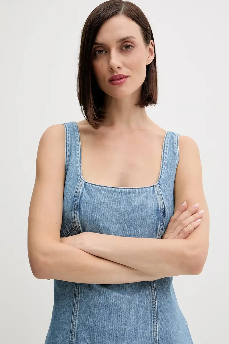 vestito di jeans colore blu LV047C714G miniatura 4