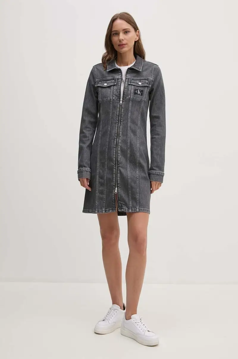 vestito di jeans colore grigio J20J223667 miniatura 2