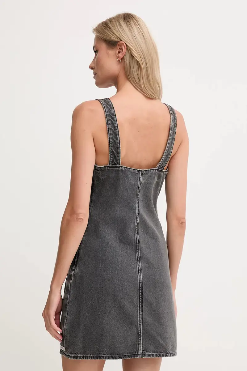 vestito di jeans colore grigio LV047C715G miniatura 3