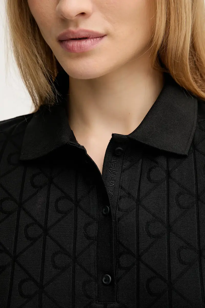 vestito in cotone colore nero LV044D208G miniatura 5