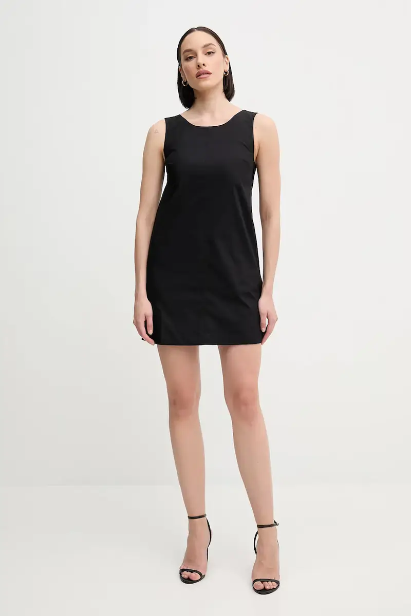 vestito in cotone colore nero LV047AB000 miniatura 2