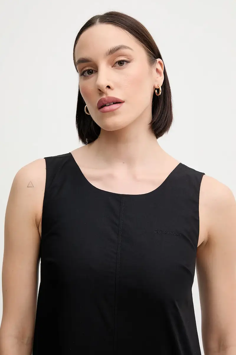 vestito in cotone colore nero LV047AB000 miniatura 4