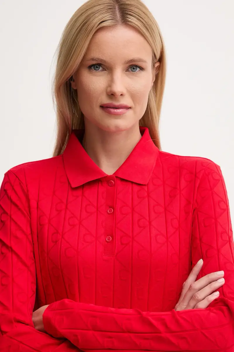 vestito in cotone colore rosso LV047D228G miniatura 4