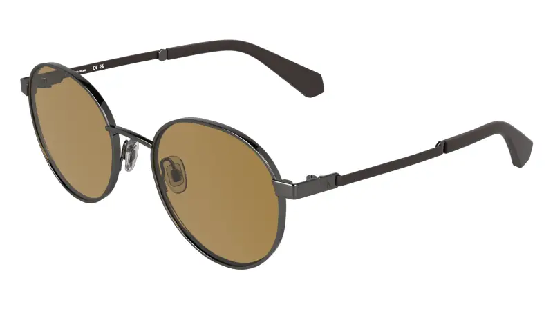 Junior Calvin Klein CKJ26302S 020 Occhiali da sole Metallo Rutenio Ocra Rotonda Normale