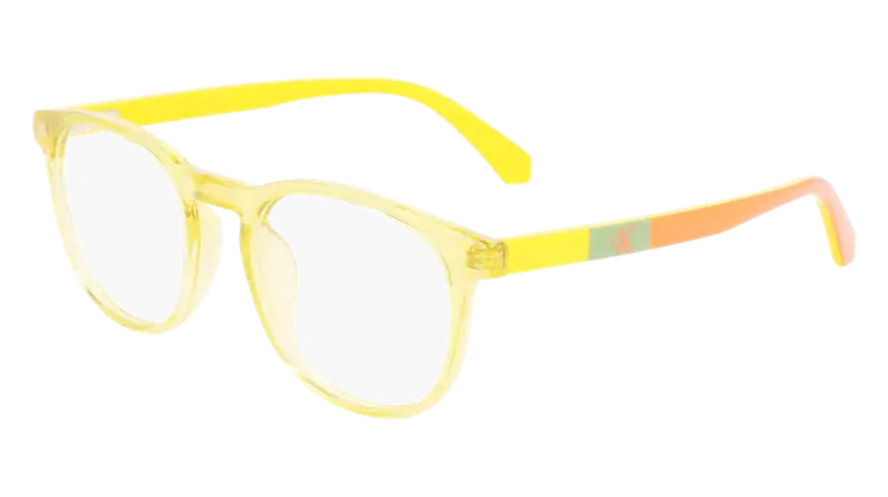 Calvin Klein Junior CKJ22301 701 Montature da vista Bio-iniettato Giallo  Geometrica Normale Fotocromatiche