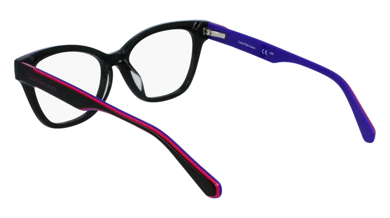 Calvin Klein Junior CKJ23304 001 Montature da vista Acetato Nero Cat Eye Normale Normale miniatura 2