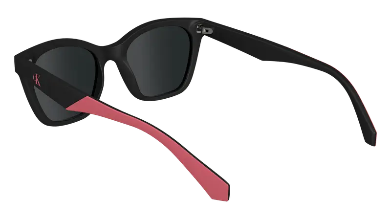 Calvin Klein Junior CKJ24303S 001 Occhiali da sole Bio-iniettato Nero Grigio Squadrata Normale miniatura 2