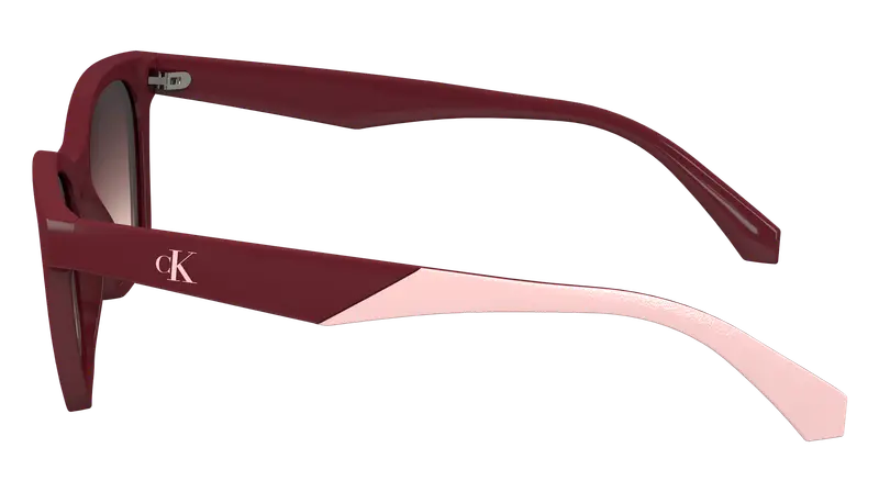 Calvin Klein Junior CKJ24303S 605 Occhiali da sole Bio-iniettato Bordeaux Marrone Squadrata Normale Sfumato miniatura 2