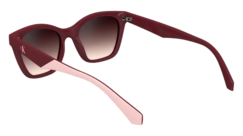Calvin Klein Junior CKJ24303S 605 Occhiali da sole Bio-iniettato Bordeaux Marrone Squadrata Normale Sfumato miniatura 3