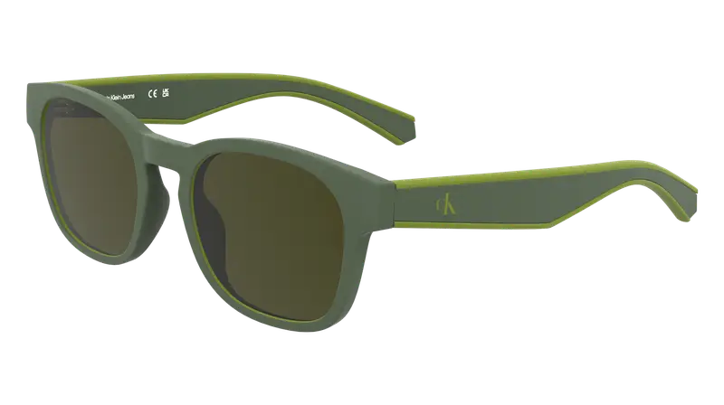 Calvin Klein Junior CKJ25300S 309 Occhiali da sole Bio-iniettato Verde Marrone Squadrata Normale