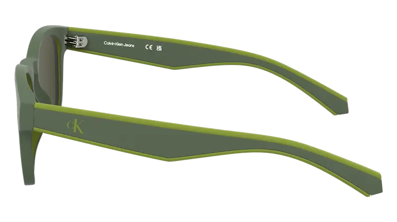 Calvin Klein Junior CKJ25300S 309 Occhiali da sole Bio-iniettato Verde Marrone Squadrata Normale miniatura 2