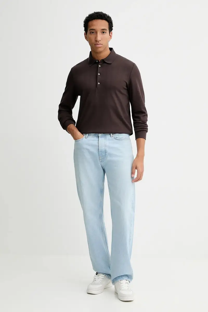 longsleeve con aggiunta di cotone colore marrone LV04LD214G miniatura 2