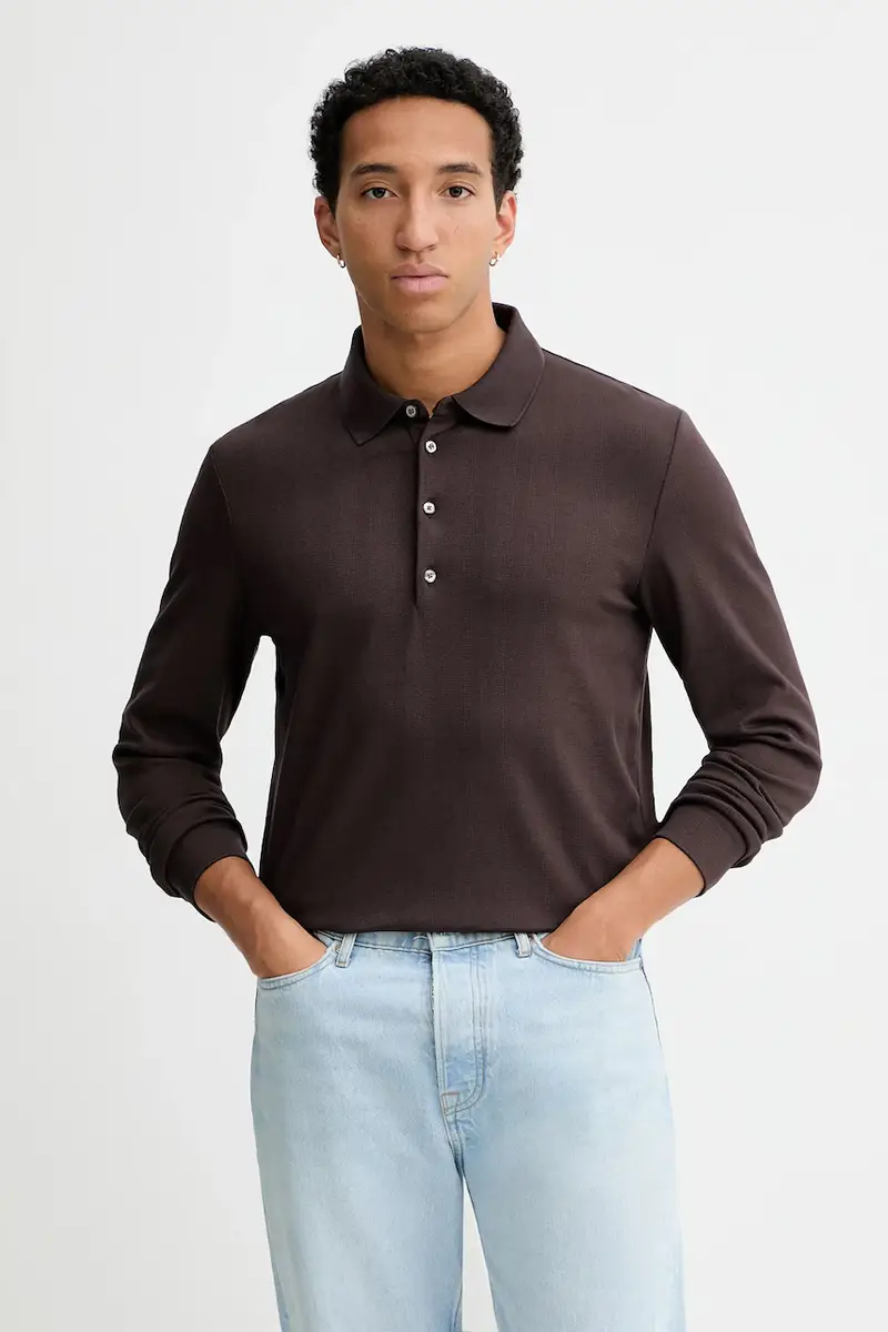 longsleeve con aggiunta di cotone colore marrone LV04LD214G