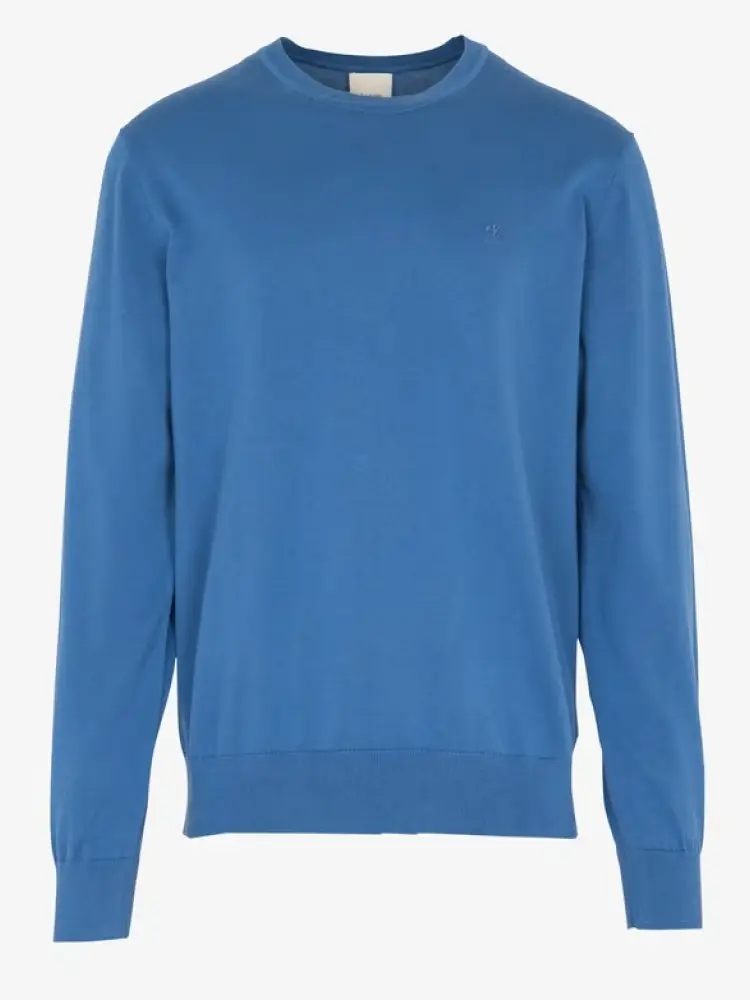 maglia azzurra uomo in cotone mini logo sul petto