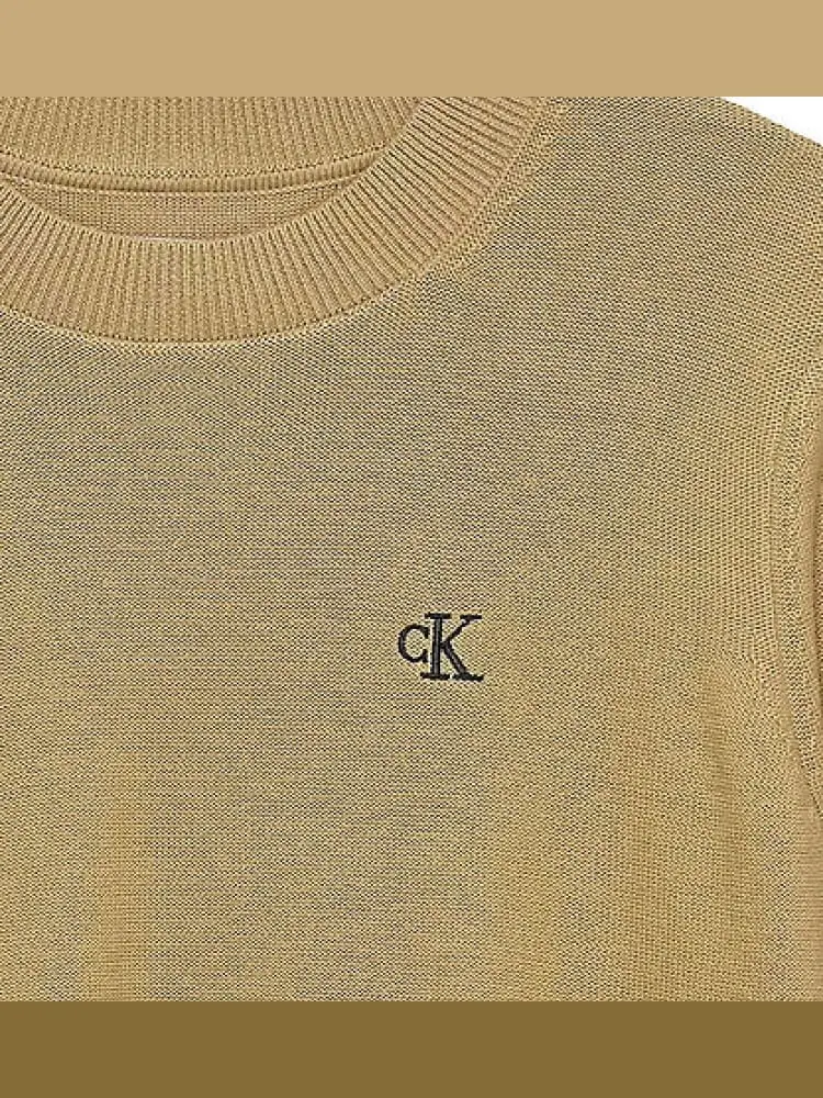 maglia beige bambino con logo miniatura 2