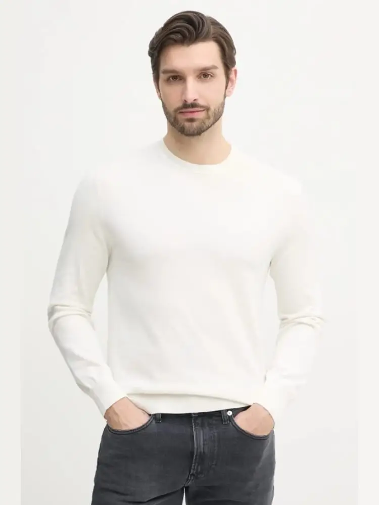 maglia in cotone supima bianco girocollo