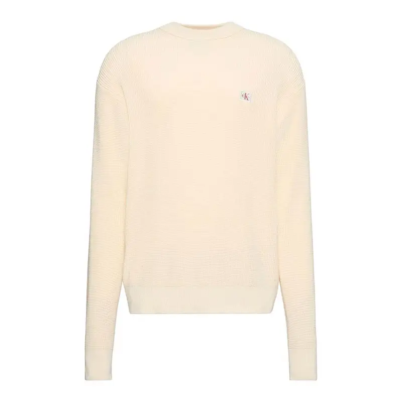 Maglia Maniche Lunghe Waffle Logo Bianco Uomo M