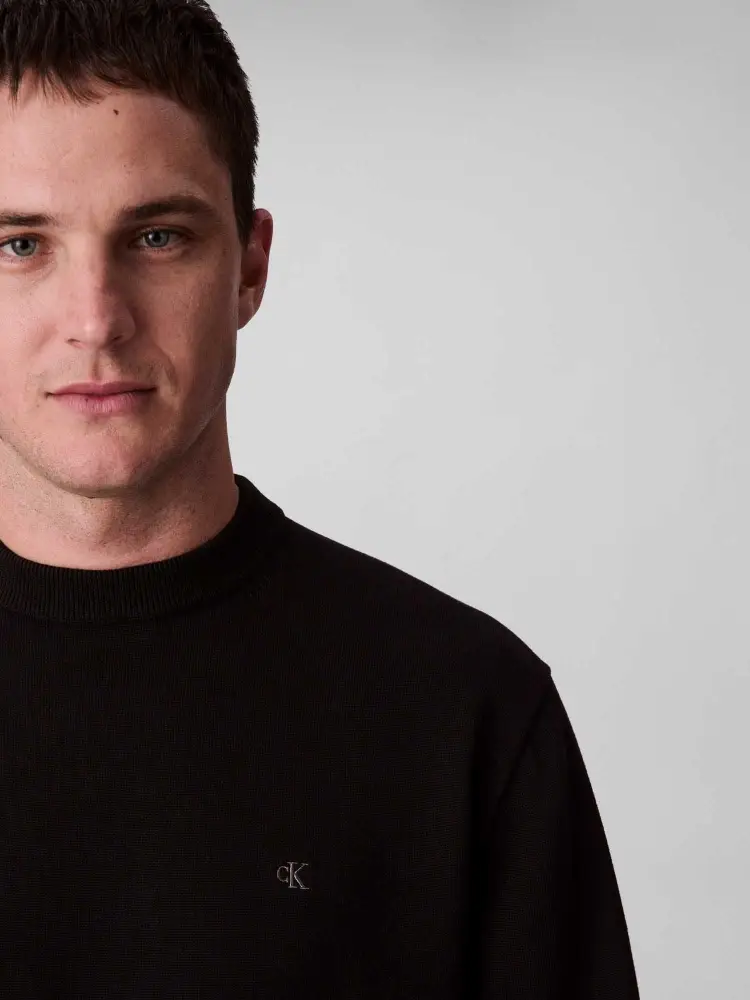 maglia nera uomo in cotone mini logo sul petto miniatura 4