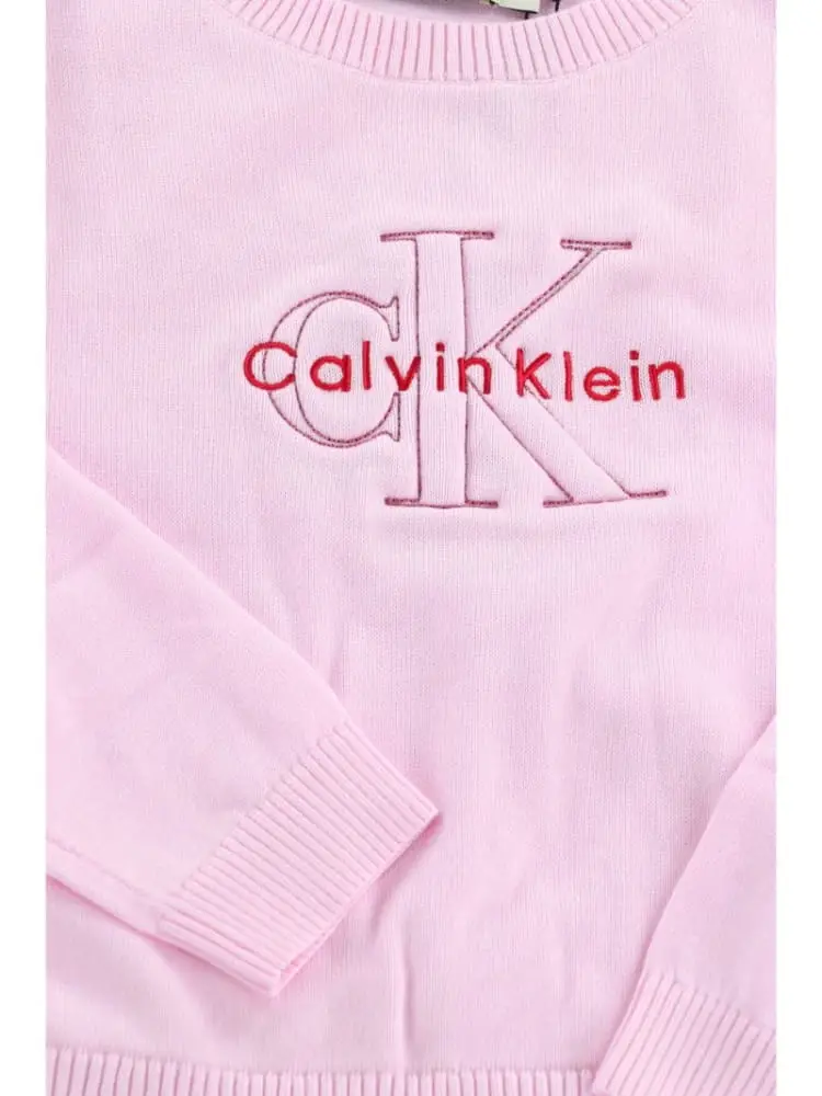 maglia rosa bambina logo sul davanti miniatura 2
