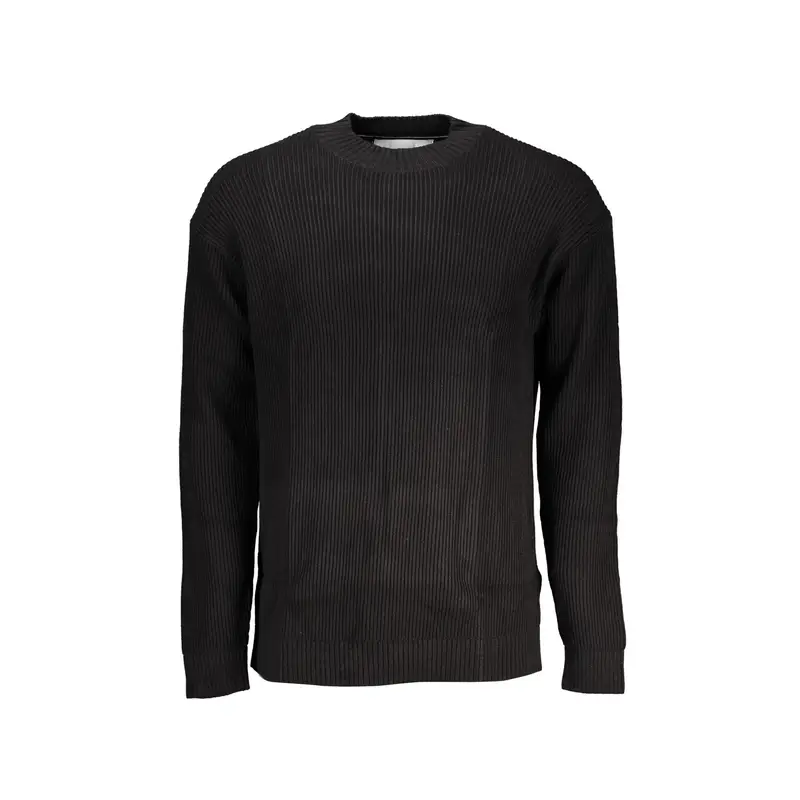 Maglia Uomo Nera Ricamo Logo Nero
