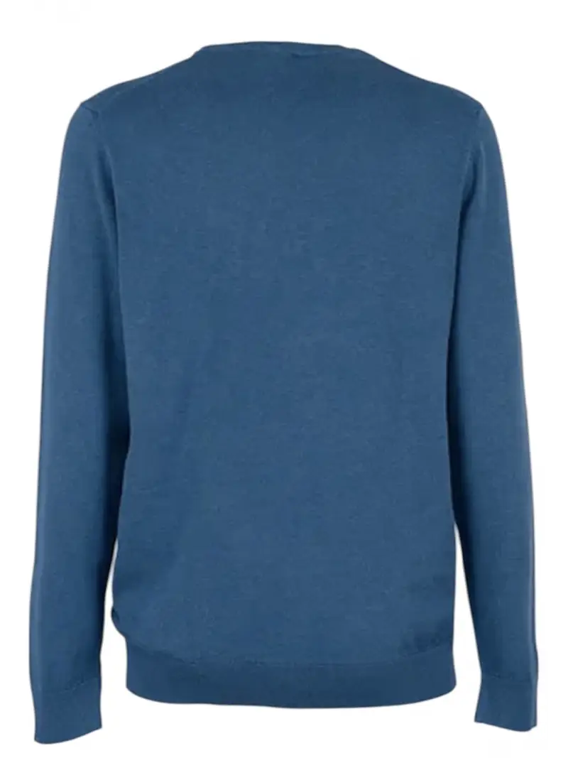 Calvin Klein maglia verde petrolio uomo in cotone girocollo mini logo sul petto miniatura 2