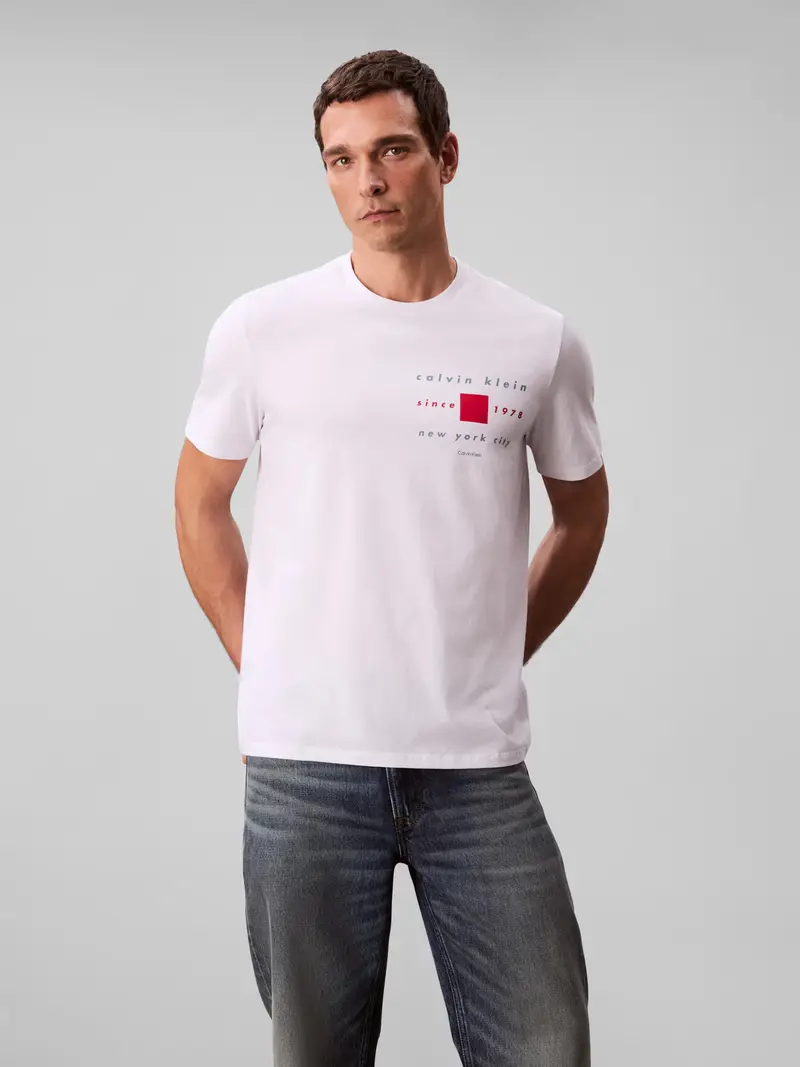 Maglietta blu chiaro / rosso / bianco miniatura 2