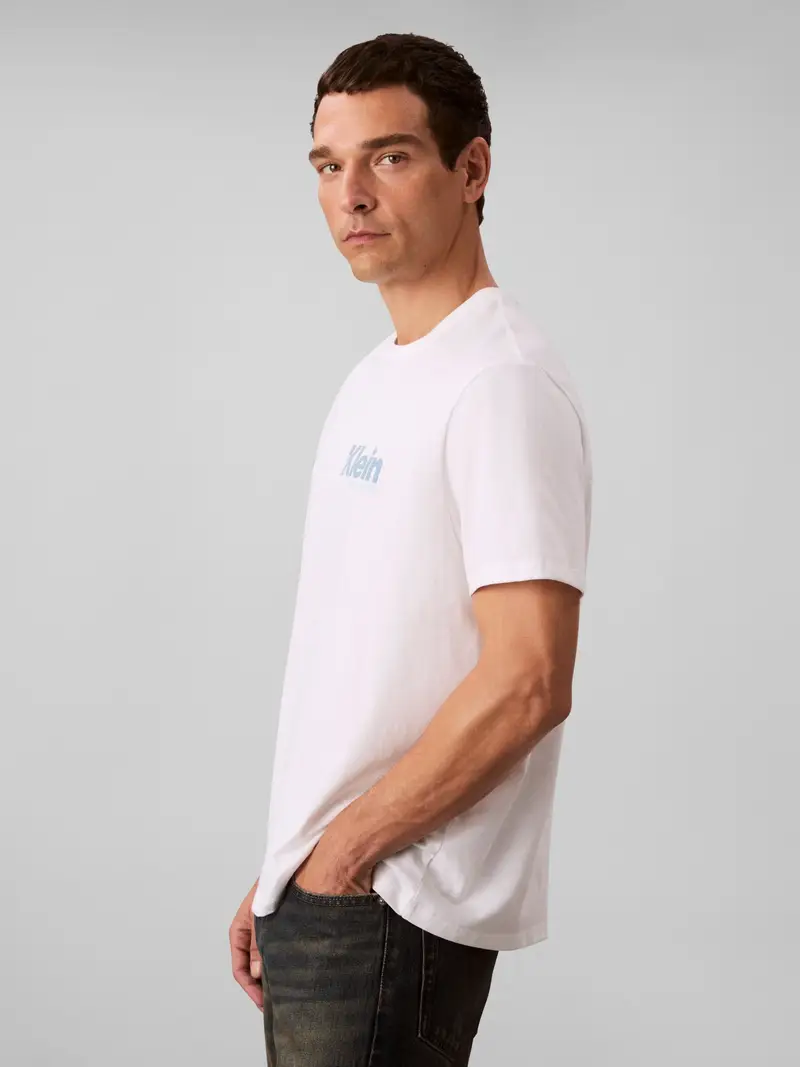 Calvin Klein Maglietta blu colomba / bianco / offwhite miniatura 2