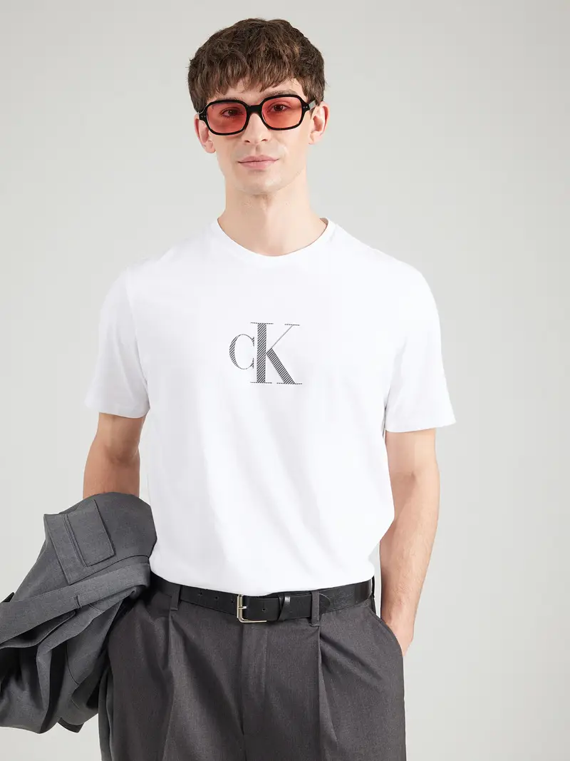 Maglietta grigio chiaro / nero / bianco miniatura 2